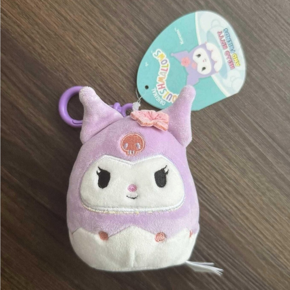 Brand New Kuromi Sanrio Squishmallow 3.5” Bag Clip